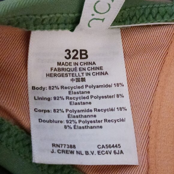 NEW J. Crew Balconette Underwire Bikini Swim Top Rustic Willow/Sage Green 32B - Picture 10 of 11